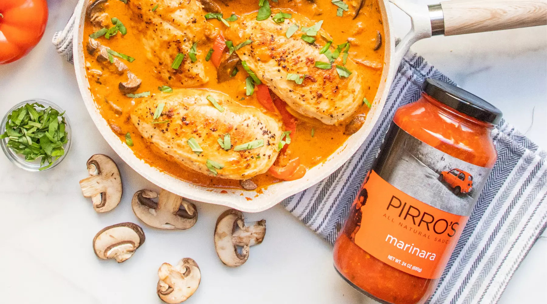 Creamy Chicken Cacciatore Recipe - Pirro's Sauce